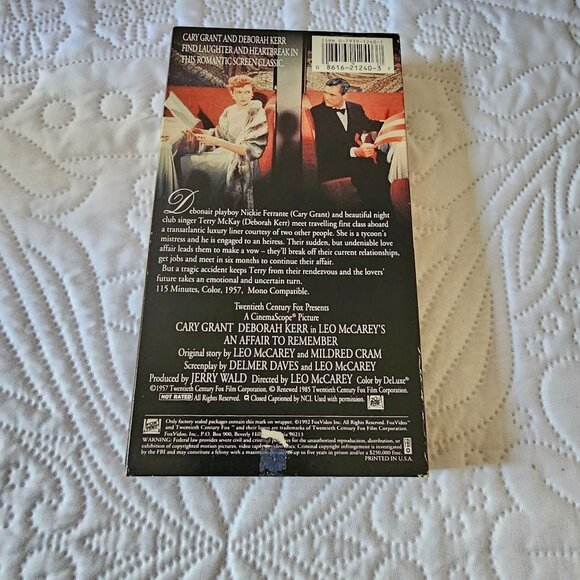 An Affair To Remember VHS Movie Starring Cary Grant & Deborah Kerr, Vintage - Picture 2 of 6